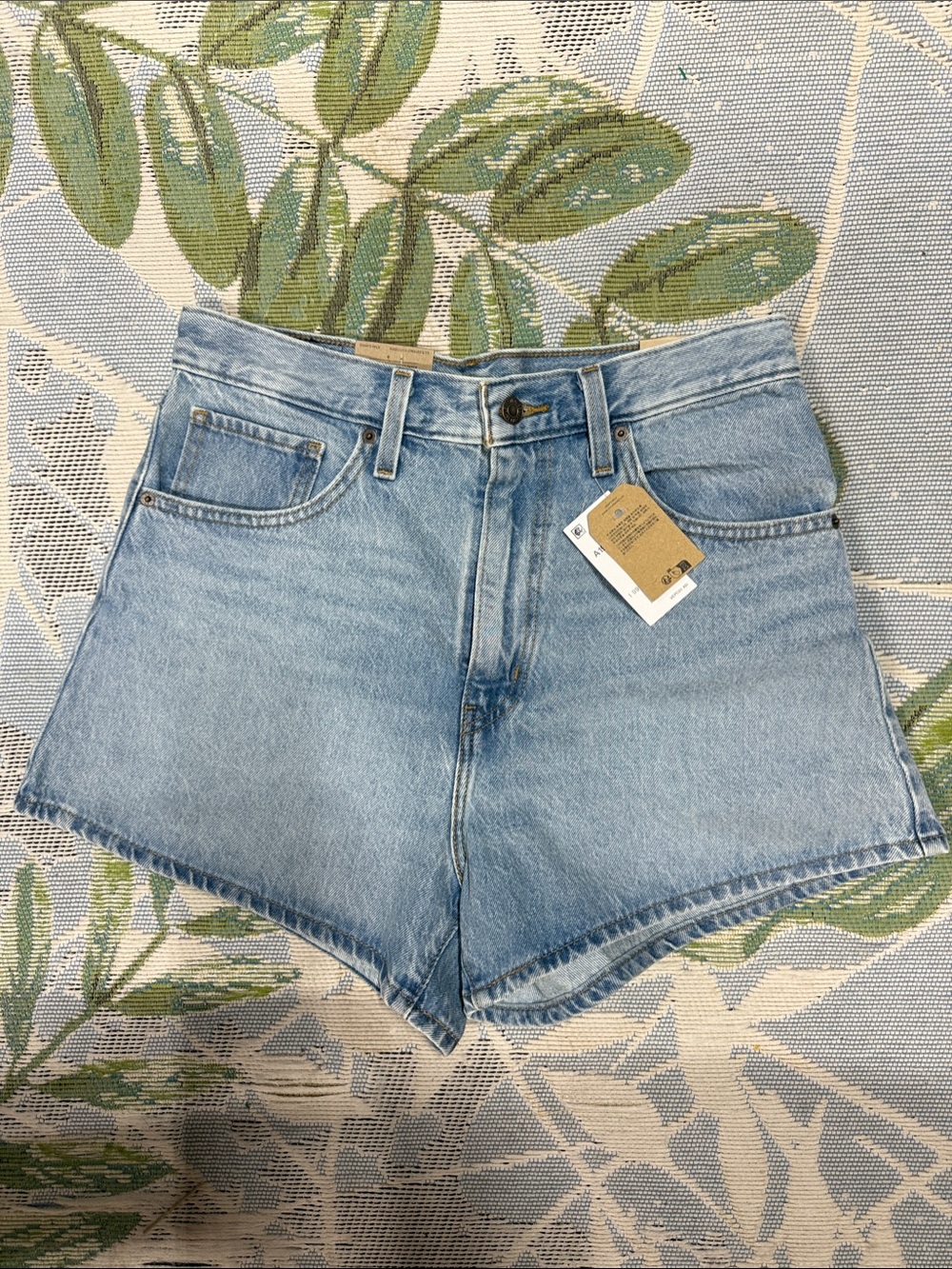 Levi's Light Blue High-Waisted Mom Denim Shorts